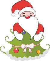 Karikatur Santa claus mit Weihnachten Baum. vektor