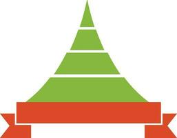Orange Band Banner mit Weihnachten Baum. vektor