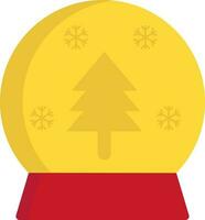 Weihnachten Baum im Schnee Globus Symbol im eben Stil. vektor