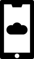 Wolke Lager Symbol im Smartphone. vektor