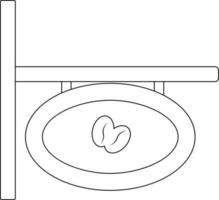 svart linje konst illustration av kaffe affär tecken i styrelse. vektor