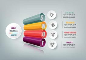 Swot-Analyse-Geschäft oder Marketing-Infografik-Vorlage vektor