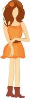 Karikatur Charakter von Mädchen im Stehen Pose. vektor