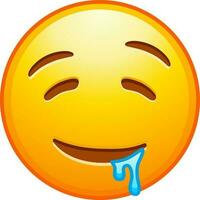 groß einstellen von Gelb Emoji. komisch Emoticons Gesichter mit Gesichts- Ausdrücke. vektor