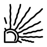 solljus Sol sommar linje ikon vektor illustration