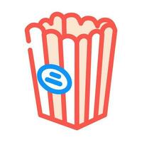 Eimer Popcorn Box köstlich Farbe Symbol Vektor Illustration