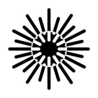 Sunburst Sonne Sommer- Sonnenlicht Glyphe Symbol Vektor Illustration