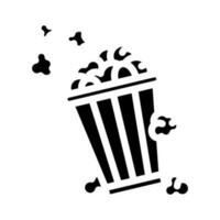 Eimer Popcorn gestreift Box Glyphe Symbol Vektor Illustration