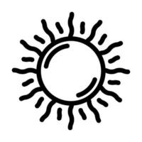 Sol ljus sommar solljus linje ikon vektor illustration