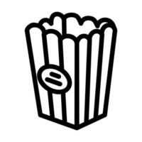 hink popcorn låda utsökt linje ikon vektor illustration