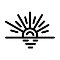 horizontal Sonnenuntergang Sonne Sommer- Sonnenlicht Linie Symbol Vektor Illustration