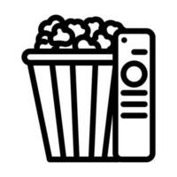 Popcorn Film Kino Linie Symbol Vektor Illustration