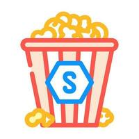 klassisch Salz- Popcorn Essen Farbe Symbol Vektor Illustration