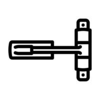 Tür näher Hardware- Möbel passend zu Linie Symbol Vektor Illustration