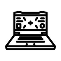 Laptop Spielen Linie Symbol Vektor Illustration