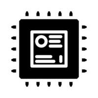 Mikrocontroller elektronisch Komponente Glyphe Symbol Vektor Illustration