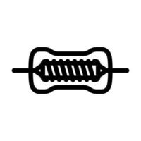 Metall Film Widerstand elektronisch Komponente Linie Symbol Vektor Illustration