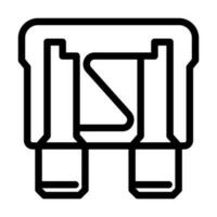 Sicherung elektronisch Komponente Linie Symbol Vektor Illustration