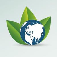 Green Earth-Konzept mit Blättern Ökologiestädte helfen der Welt mit umweltfreundlichen Konzeptideen vektor