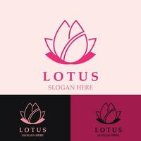 blommig lotus linje konst skönhet enkel och modern logotyp mall vektor element
