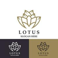 blommig lotus linje konst skönhet enkel och modern logotyp mall vektor element