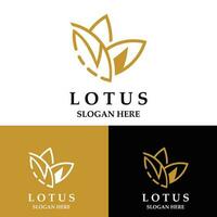 blommig lotus linje konst skönhet enkel och modern logotyp mall vektor element