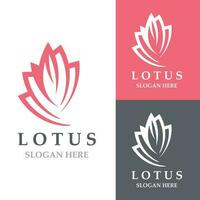 blommig lotus linje konst skönhet enkel och modern logotyp mall vektor element