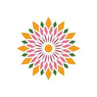 traditionell asiatisk färgrik blommig mönster färgade glas mosaik- logotyp bricka design inspiration vektor