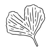 gingko biloba blad isolerat på vit bakgrund. vektor ritad för hand illustration i översikt stil. perfekt för kort, dekorationer, logotyp, olika mönster.