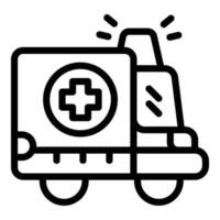 ambulans bil ikon översikt vektor. service patient vektor