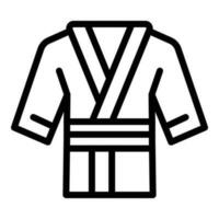 Karate Kimono Symbol Gliederung Vektor. Mode Hemd vektor