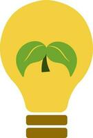 Gelb und braun Öko Birne Symbol zum speichern Energie Konzept. vektor