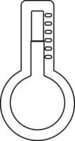 schwarz Schlaganfall Symbol von Thermometer im eben Stil. vektor