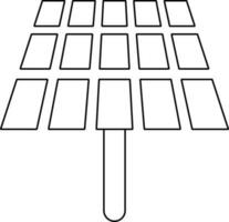 Solar- Panel Symbol im schwarz Schlaganfälle zum Solar- Energie Konzept. vektor