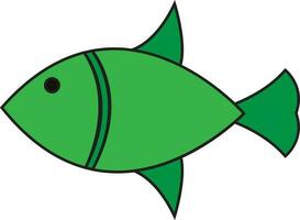Charakter von ein Grün Fisch. vektor