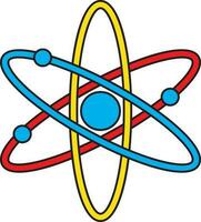 bunt Stil von Atom Symbol zum Bildung Konzept. vektor