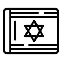 Israel flagga ikon översikt vektor. torah jewish vektor