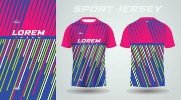 blå rosa grön skjorta fotboll fotboll sport jersey mall design attrapp vektor