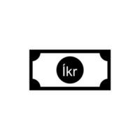 island valuta symbol, isländsk krona ikon, isk tecken. vektor illustration