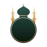 illustration av moské med tom cirkulär ram given för din meddelande. vektor