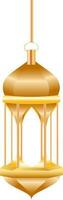 illustration av islamic skinande gul hängande lykta. vektor