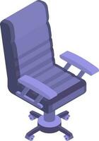 isometrisk lila kontor stol ikon. vektor
