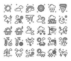 Wetter Gliederung Vektor Icons