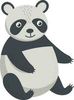 tecknad serie karaktär panda Björn Sammanträde på vit bakgrund. vektor