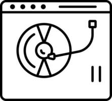 schwarz Linie Kunst Aufzeichnung mit Browser Fenster Symbol. vektor