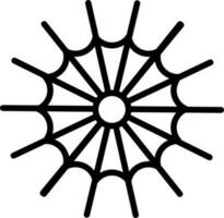 Spinnennetz Symbol im schwarz Linie Kunst. vektor
