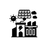 Solar- angetrieben Fabrik Symbol im Vektor. Illustration vektor