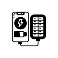 Handy, Mobiltelefon Solar- Laden Symbol im Vektor. Illustration vektor