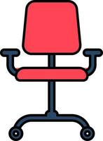 Büro Stuhl Symbol im rot und Blau Farbe. vektor