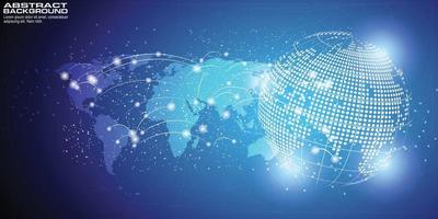 digitaler Hintergrund mit globalem Netzwerkverbindungskonzept des Weltkartenpunktes des globalen Geschäfts vektor